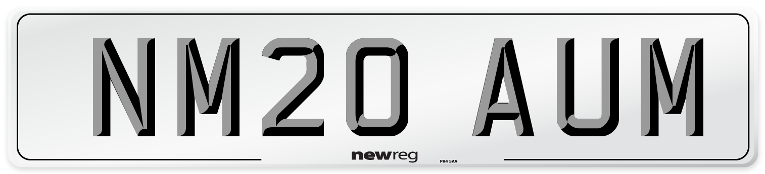 NM20 AUM Number Plate from New Reg